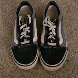 Kids Vans Off The Wall Blue White Shoes Sz 12.5